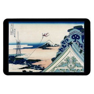 Honganji tempel Utsikt över Mt. Fuji Japanskt träs Magnet