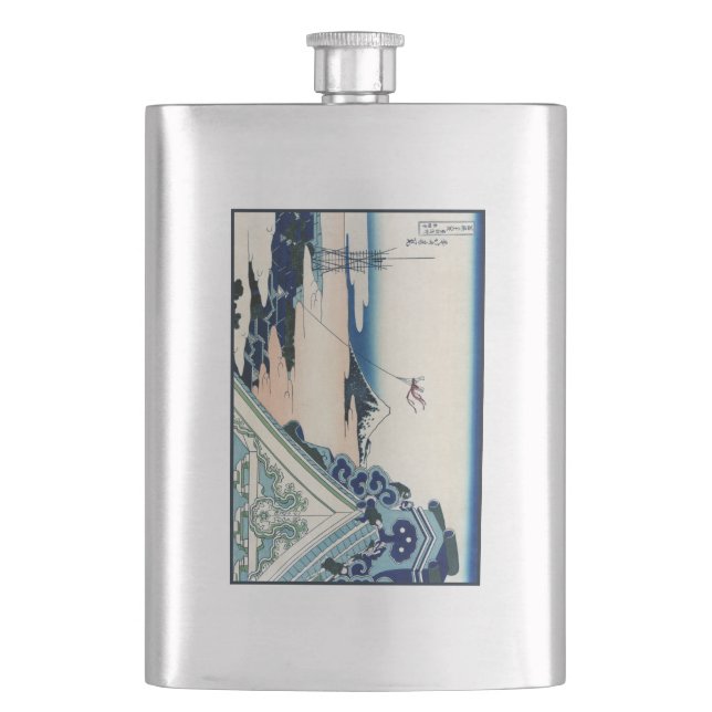 Honganji Temple Vista of Mt. Fuji Japansk Woodcut Fickplunta (Framsidan)