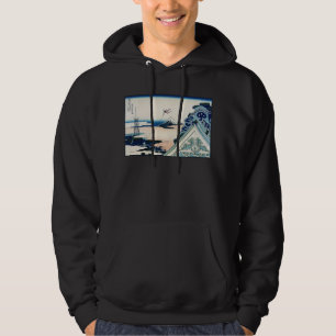 Honganji Temple Vista of Mt. Fuji Japansk Woodcut Hoodie