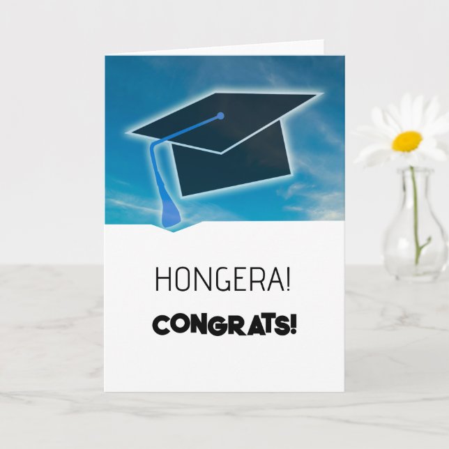 Hongera! Swahili Grattis Studenten Card Kort (Liten växt)