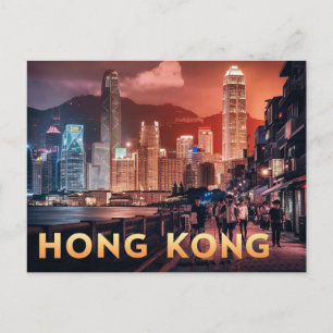 Hongkong China Night Vykort