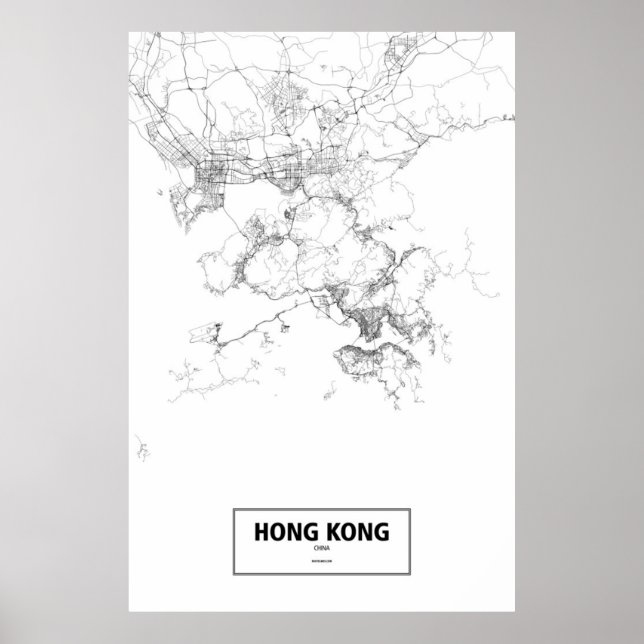 Hongkong, China (svart på vitt) Poster (Framsidan)