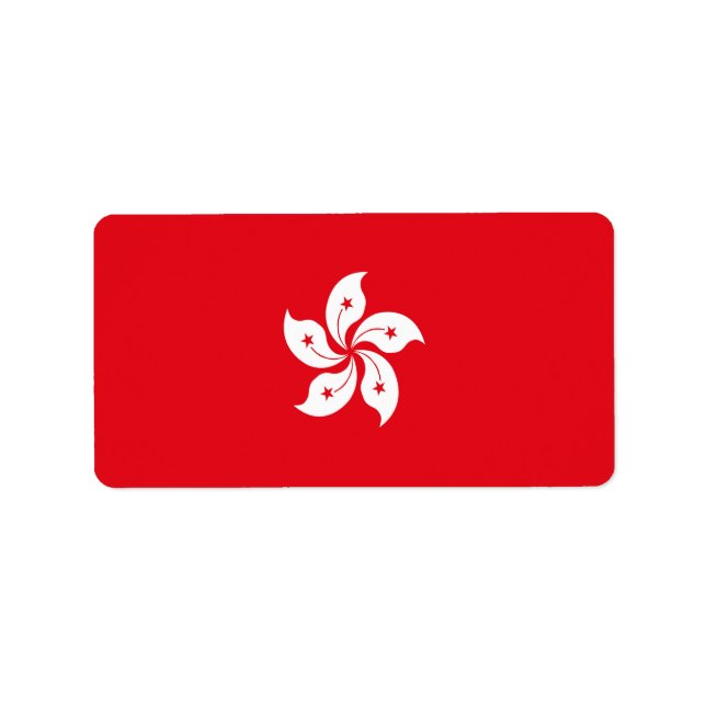 Hongkong-flagga Adressetikett (Framsidan)