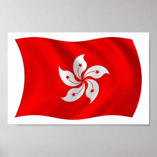 Hongkong Flagga Affisch Tryck (Framsidan)