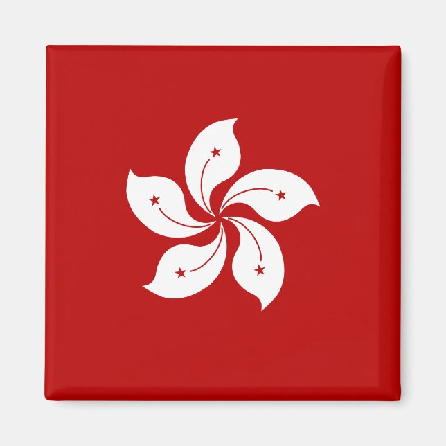 Hongkong-Flagga av hög kvalitet Magnet (Framsidan)