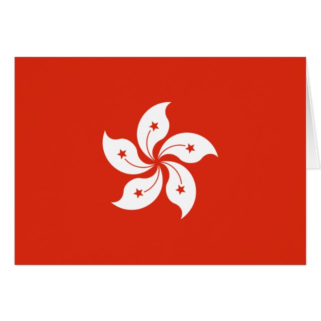Hongkong-Flagga Hälsningskort (Framsidan Horizontal)