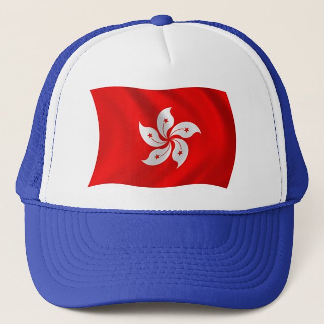 Hongkong Flagga Hatt Truckerkeps (Framsida)
