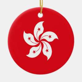 Hongkong-flagga Julgransprydnad Keramik