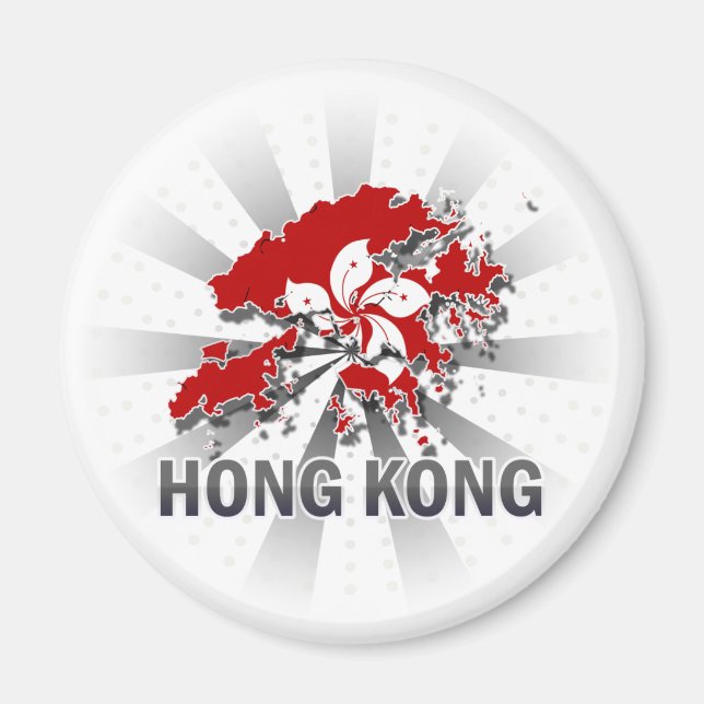 Hongkong Flagga Karta 2.0 Magnet (Framsidan)