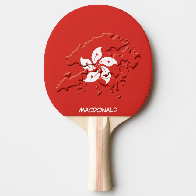 HONGKONG FLAGGA & KARTA Personlig RED Pingisracket (Framsidan)