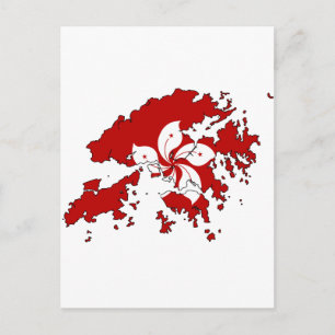 Hongkong flagga karta vykort