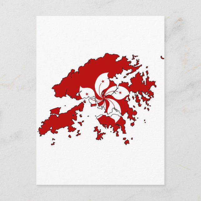 Hongkong flagga karta vykort (Framsida)