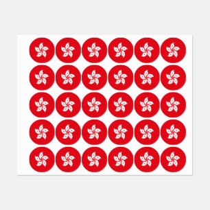 Hongkong-flagga Klistermärke