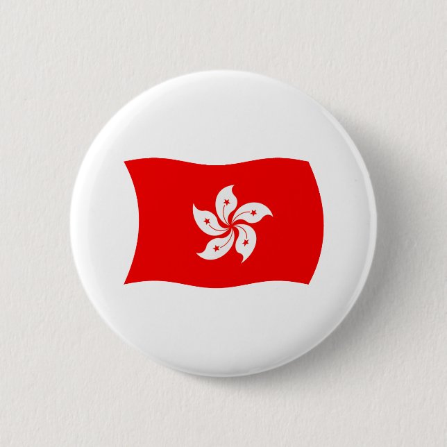 Hongkong Flagga Knapp (Framsida)