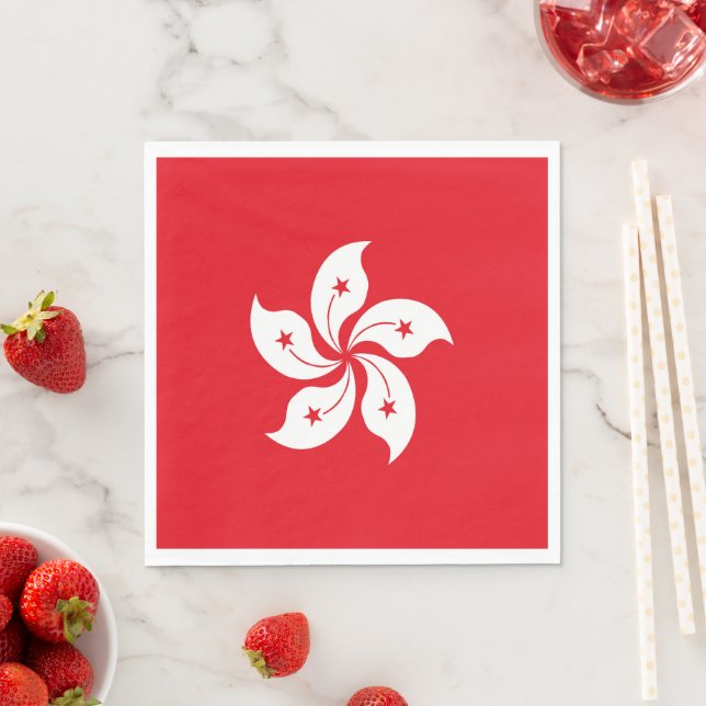 Hongkong-flagga Pappersservett (Insitu)