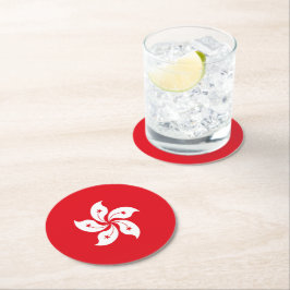 Hongkong-flagga Underlägg Papper Rund