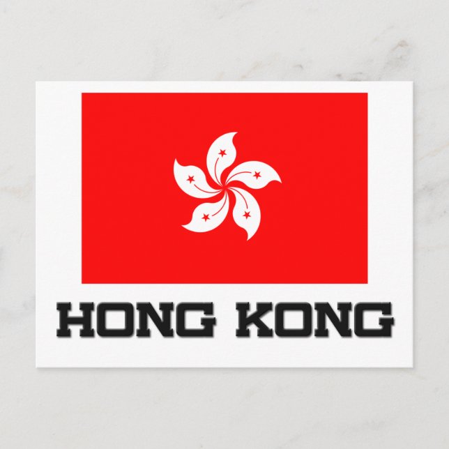 Hongkong-Flagga Vykort (Framsida)