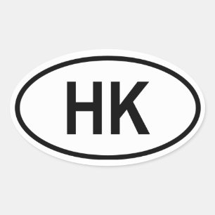 Hongkong "HK" Ovalt Klistermärke