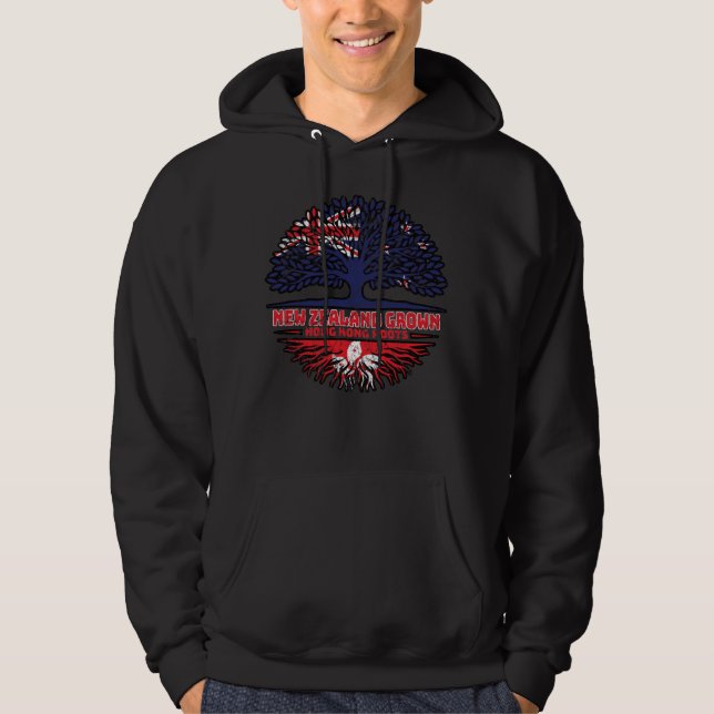 Hongkong Hongkong New Zealander New Zealand Träd Hoodie (Framsida)