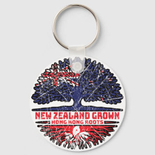 Hongkong Hongkong New Zealander New Zealand Träd Nyckelring