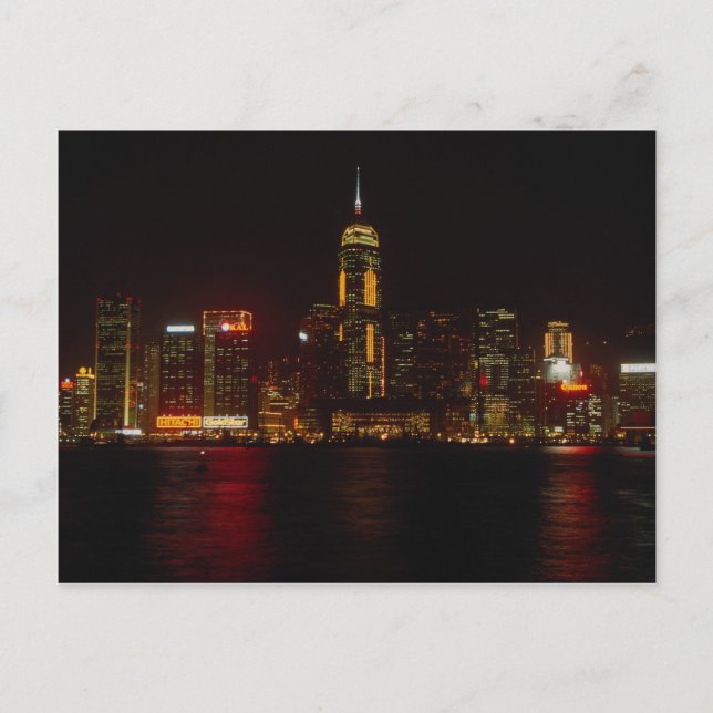 Hongkong i centrala Hongkong från Kowloon Vykort (Framsida)