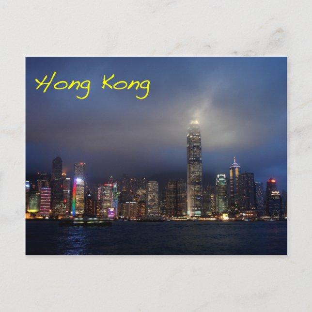 Hongkong i natt vykort (Framsida)