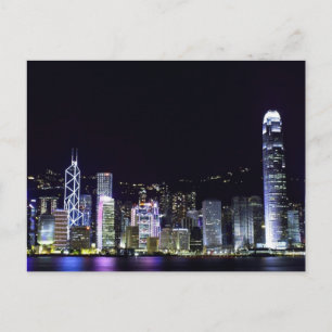 Hongkong i nattvykort vykort
