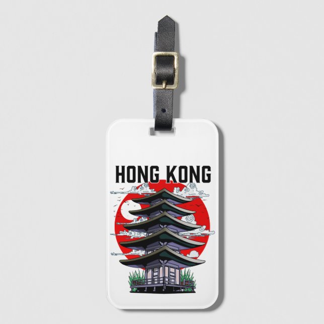 Hongkong-knapp Bagagebricka (Framsida vertikal)