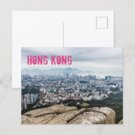 Hongkong Lejona Sten Backe Skyline Panorama Souven Helg Vykort