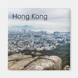 Hongkong Lejona Sten Backe Skyline Panorama Souven Magnet