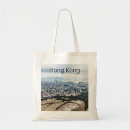 Hongkong Lejona Sten Backe Skyline Panorama Souven Tygkasse