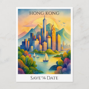 Hongkong-personlig Spara datum Vykort