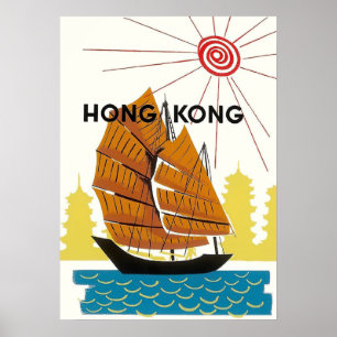 Hongkong Retro Vintage resor Poster