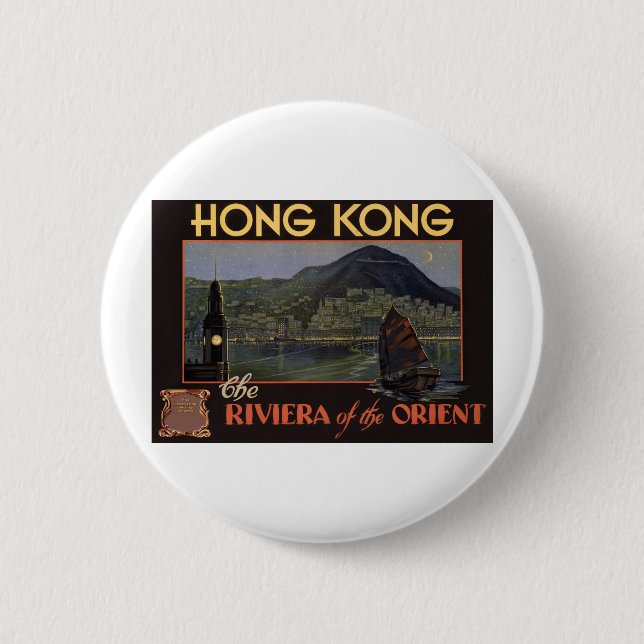 Hongkong ~ Riviera av Orienten Knapp (Framsida)
