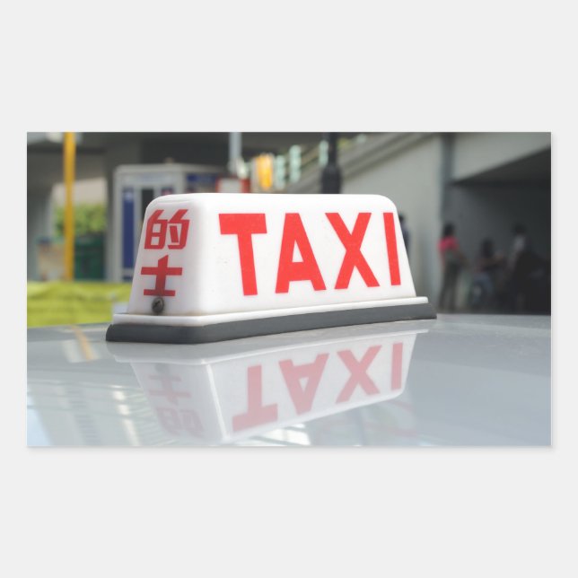 Hongkong Taxi Rektangulärt Klistermärke (Framsida)