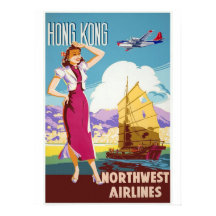 Hongkong Vintage resor Poster