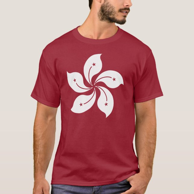 Hongkongs Flagga Emblem T Shirt (Framsida)