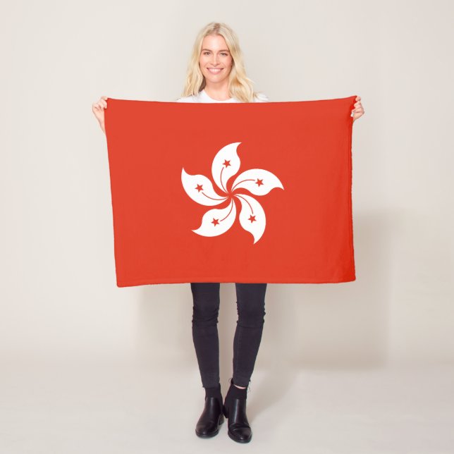 Hongkongs flagga fleecefilt (På plats)