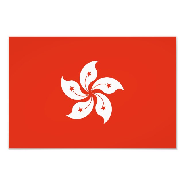 Hongkongs flagga fototryck (Framsidan)