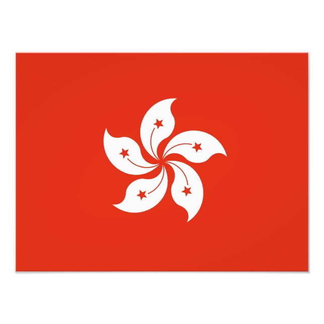 Hongkongs flagga fototryck (Framsidan)