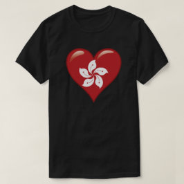 Hongkongs Flagga Heart T Shirt