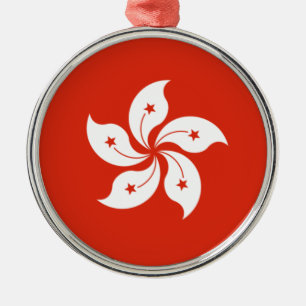 Hongkongs flagga Keramisk prydnadssak Julgransprydnad Metall