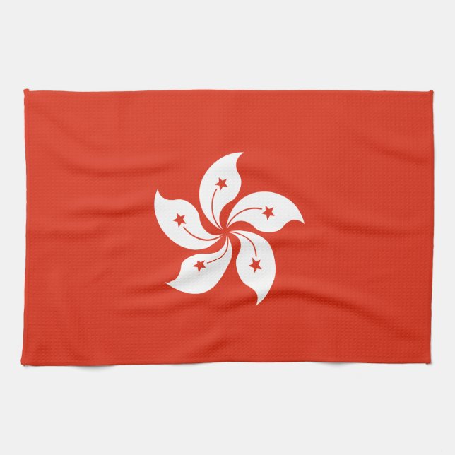 Hongkongs flagga kökshandduk (Horisontell)