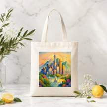 Hongkongs Skyline Akvarell | Resa Gif