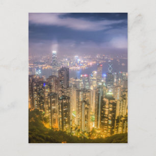 Hongkongs syn från toppen vykort