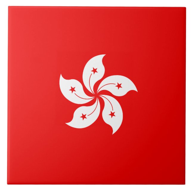 Hongkongs vita orkidésymbol kakelplatta (Framsidan)