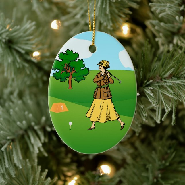 Hongolfering: 1 Förberedelse för avstigning och 1  Julgransprydnad Keramik (Träd)