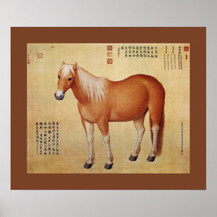 Hongyuzuo ~红 座~ Ten Steeds ~Giuseppe Castiglione ~ Poster