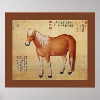 Hongyuzuo ~红 座~ Ten Steeds ~Giuseppe Castiglione ~ Poster