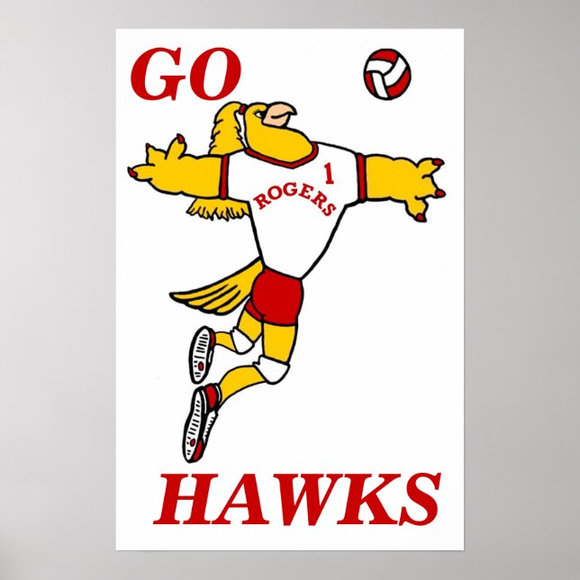 HonHawk Volleyball Mascot Poster (Framsidan)